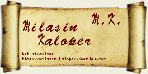 Milašin Kaloper vizit kartica